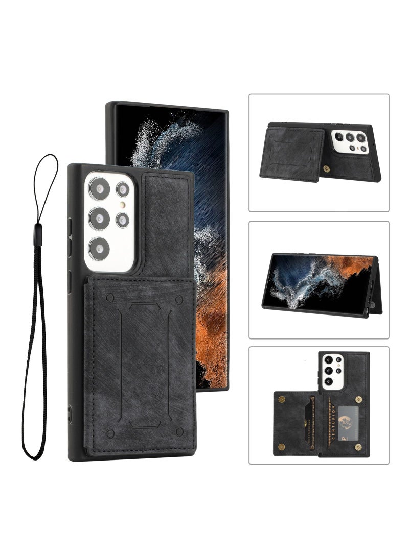 Suteni Back Cover Card Slots Leather Phone Case for Samsung - Image 3