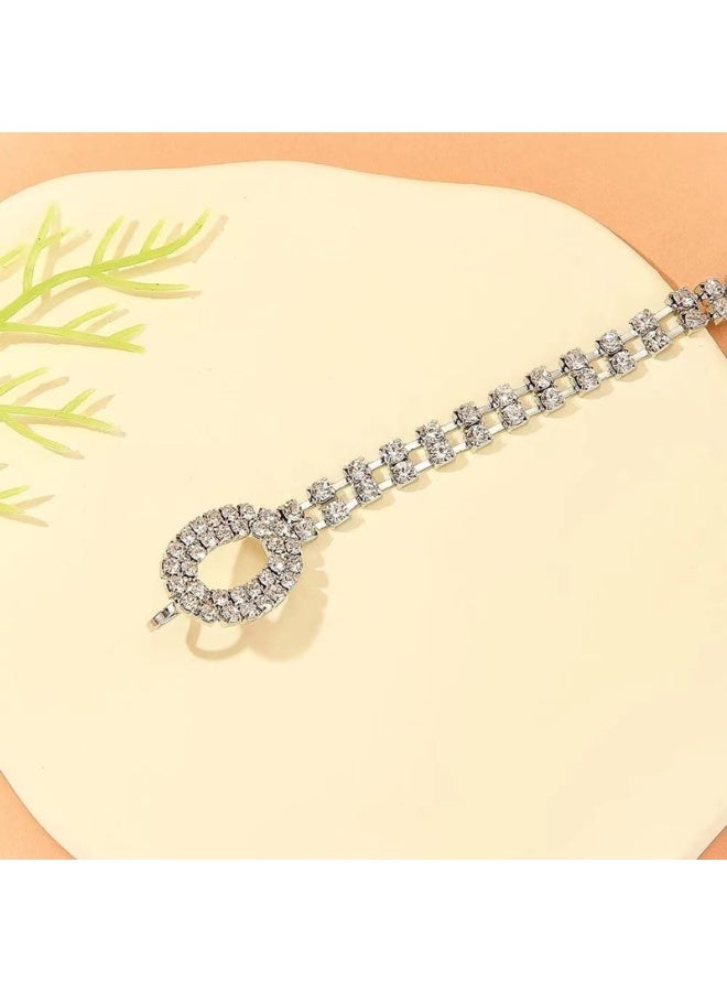 Crystal Rhinestone Chain Belt for Women, 110 cm, Silver, Decorative Waist Belt for Dresses and Jeans - Image 5