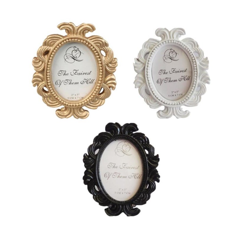 Baroque Picture Frame 9.5x8cm Gold Hard Resin With Exquisite Carvings - Photo Protection Vintage Picture Frame for Home Living Room Bedroom Kitchen Decor - Image 3