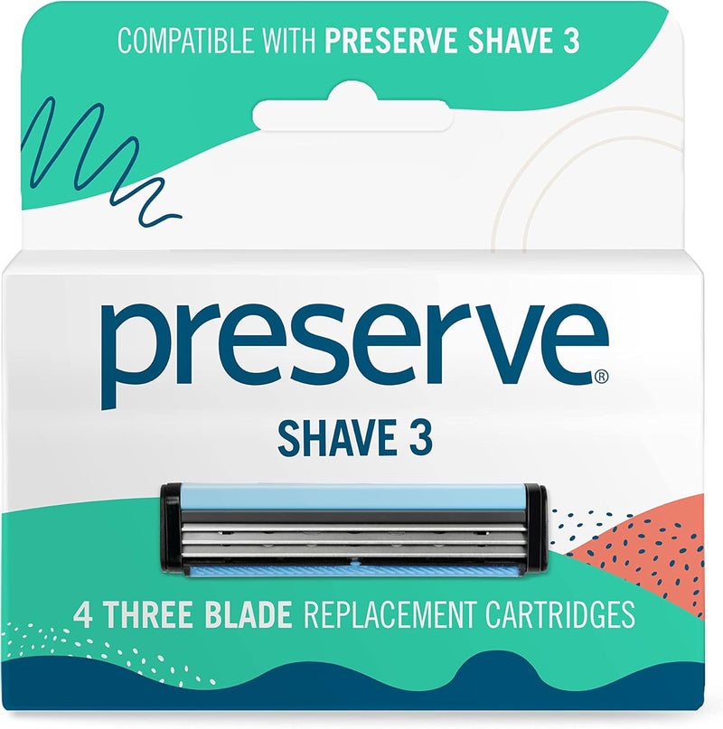 Preserve Shave 3 Replacement Cartridges for Preserve Shave 3 Razor 4 Count