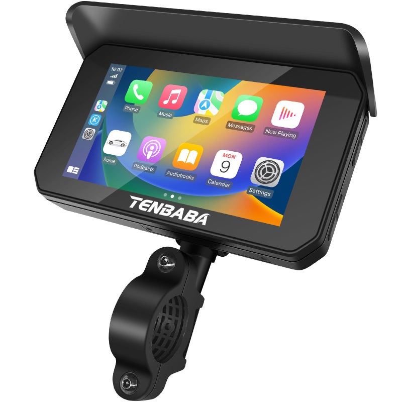 Tenbaba Motorcycle Carplay Screen Wireless Apple CarPlay  Android Auto 5 Waterproof Motorcycle GPS Navigation CarPlay Screen with GPS NavigationBluetooth TransmissionVoice Assistant Support