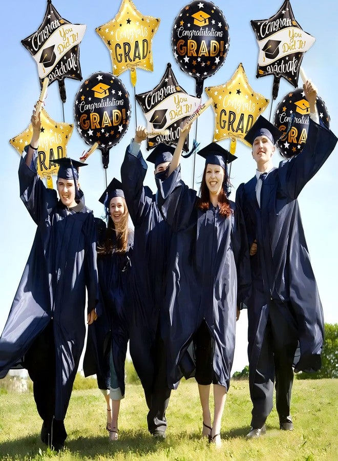 Tagberoy Black Gold Grad Balloons, 18 Inch Graduation Foil Balloon for College High School 2026 Graduation Balloons Decorations - Image 5