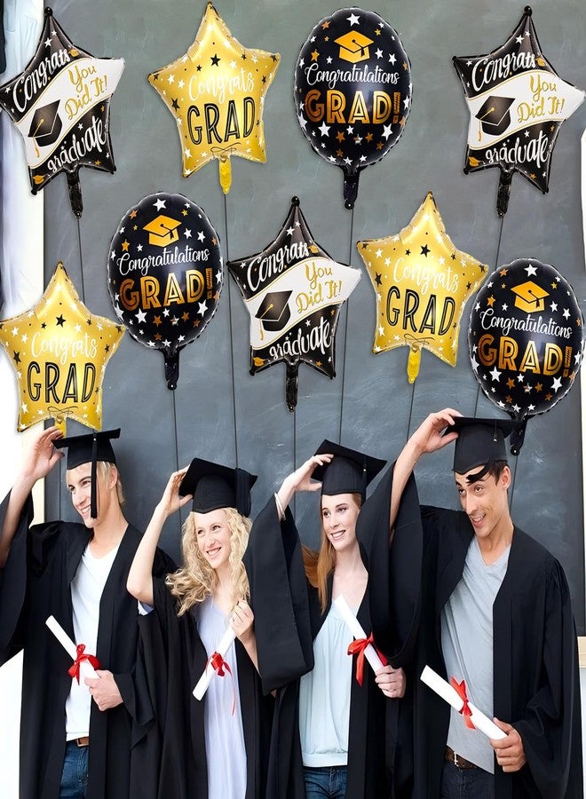 Tagberoy Black Gold Grad Balloons, 18 Inch Graduation Foil Balloon for College High School 2026 Graduation Balloons Decorations - Image 4