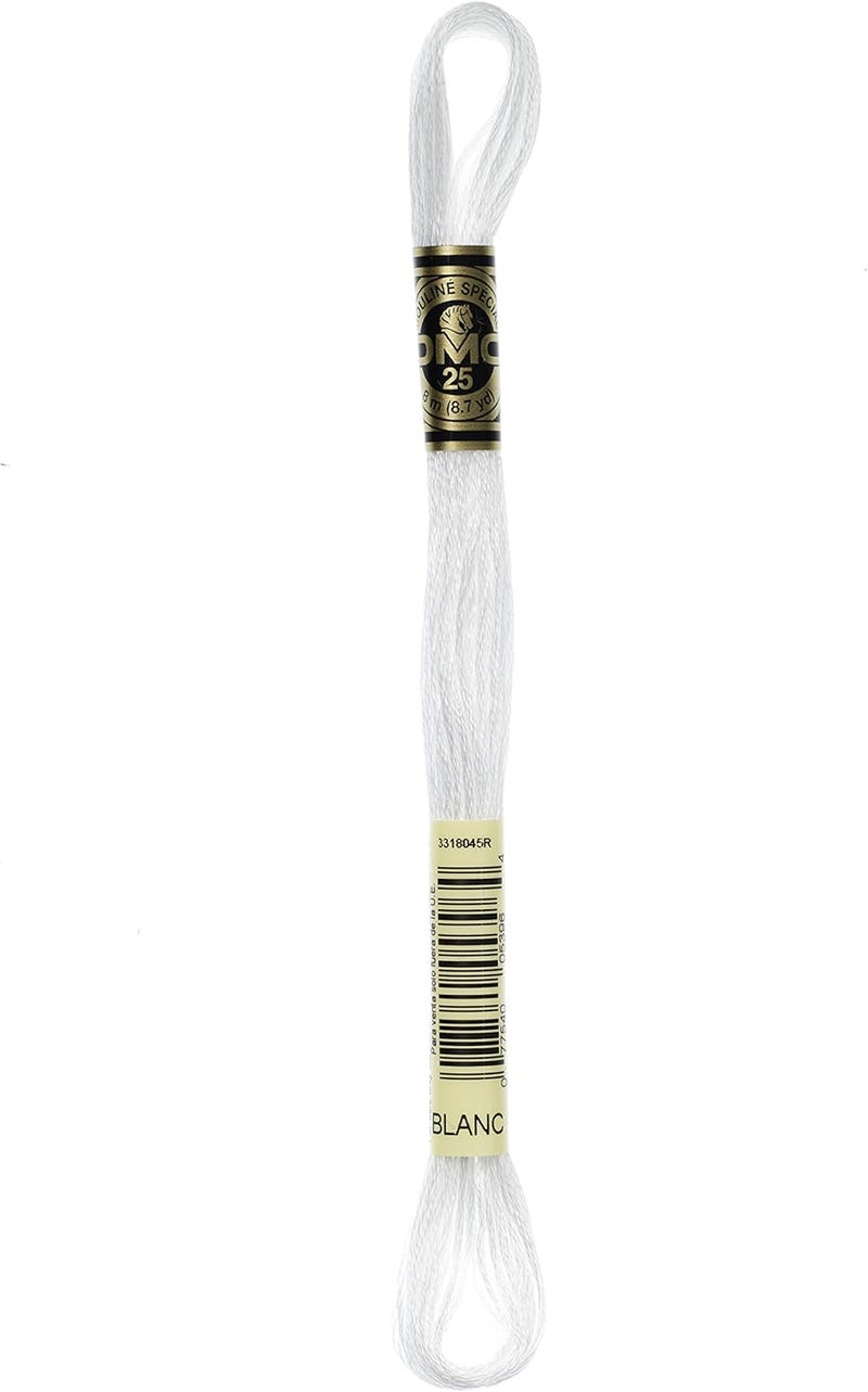 DMC 117-بلانك خيط تطريز قطن 6 خيوط، أبيض، 8.7 ياردة - Image 2