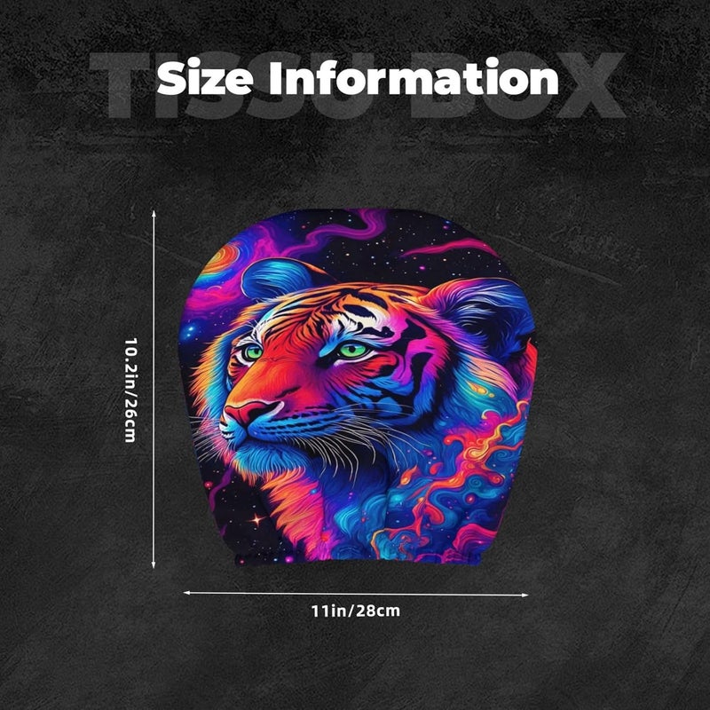 Neon Tiger Galaxy (1) Car Headrest Cover 2 Pcs Seat Head Rest Protector Auto Seat Accessories 10.2X11 in - Image 4