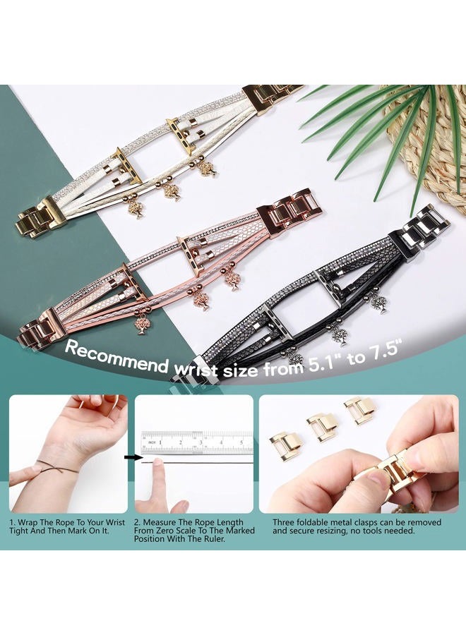 Dussdil Leather Watch Band Compatible with Apple Watch Band Boho 40mm 38mm 41mm Tree of Life Bracelet Band Wrap Apple Watch Strap for iWatch Band Ultra 2 Series 9 8 7 SE 6 5 4 3 2 11, Rose Gold  - Image 5