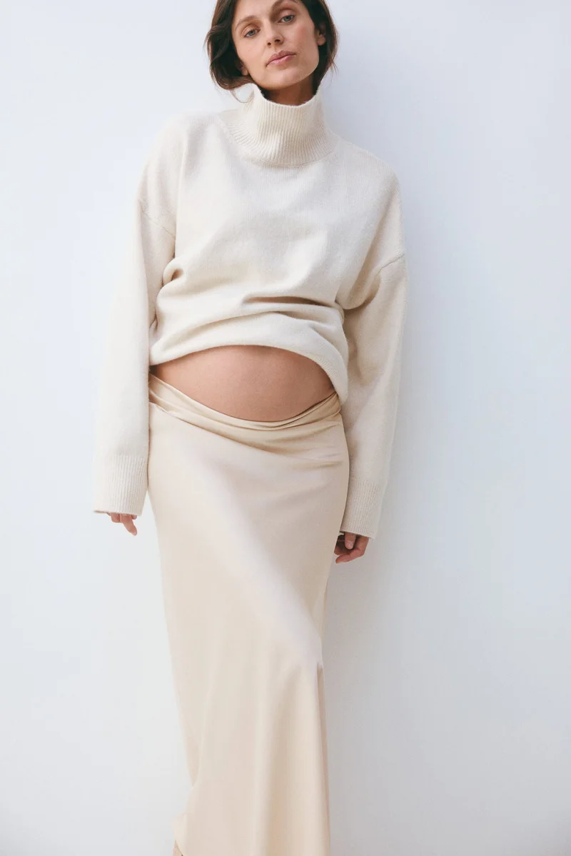 H&M MAMA Satin slip skirt