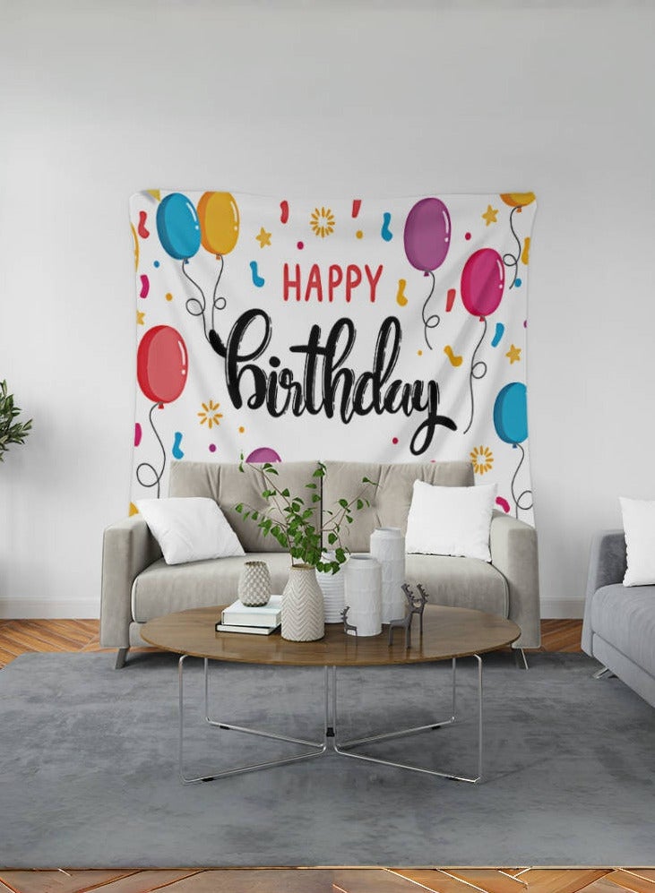 Happy Birthday Banner, Colorful Fun Birthday Backdrop Decorations, Photography Booth Backdrop Cloth, Indoor Outdoor Wall Decor, Party Supplies For Kids Girls Boys Baby's Birthday, 150x130cm - Image 1