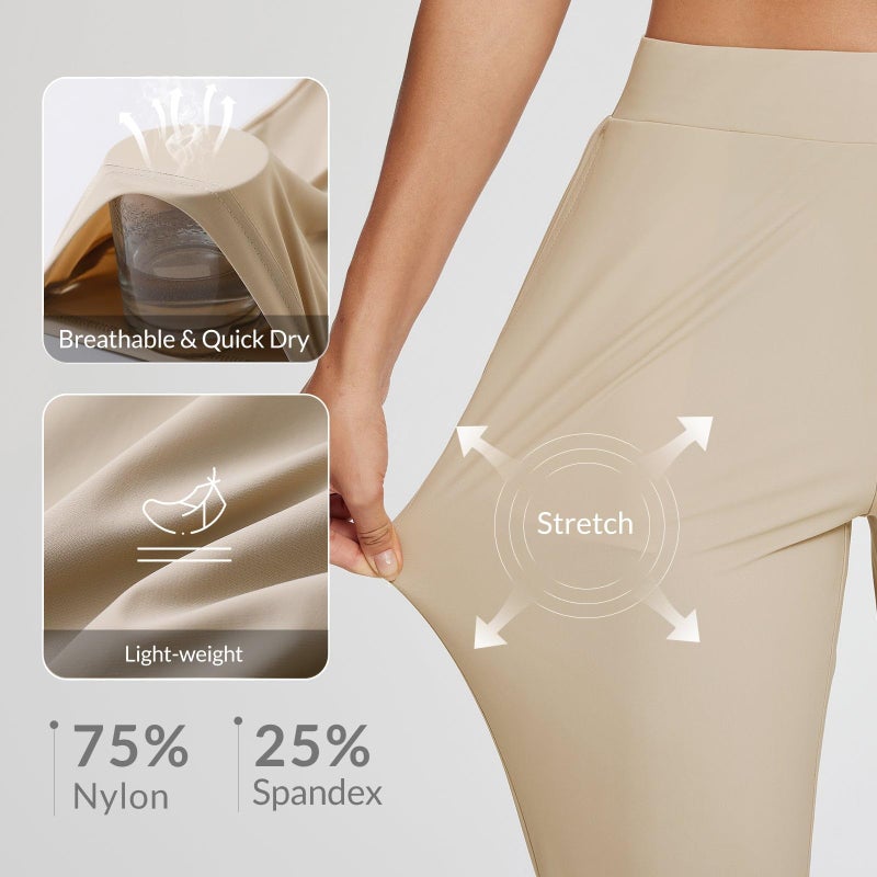 baleaf Womens Khaki Work Pants Lightweight Dressy Golf Pants Stretch with Pockets Petite Travel Ankle Business Casual L - Image 3