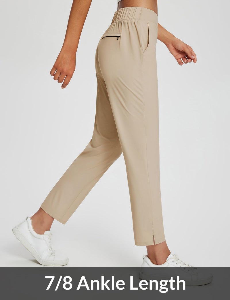 baleaf Womens Khaki Work Pants Lightweight Dressy Golf Pants Stretch with Pockets Petite Travel Ankle Business Casual L - Image 5