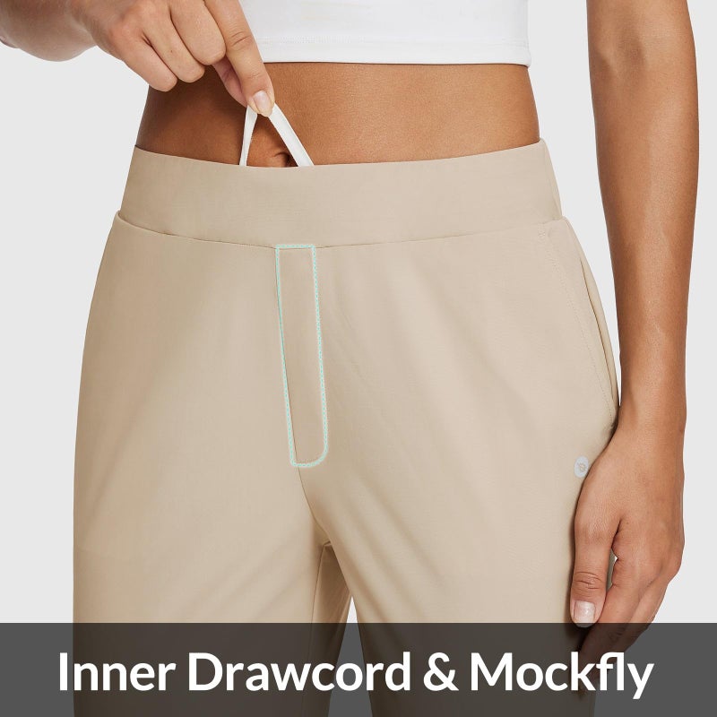 baleaf Womens Khaki Work Pants Lightweight Dressy Golf Pants Stretch with Pockets Petite Travel Ankle Business Casual L - Image 4