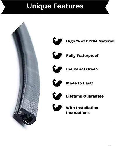 JAINFAM JainFam Car Door Edge Guards U Shape Edge Trim Rubber Seal Protector Rubber Car Door Protector Car Protection Door Edge AntiCollision Rubber Clips 5 MeterGrey for Mahindra SsangYong  - Image 3