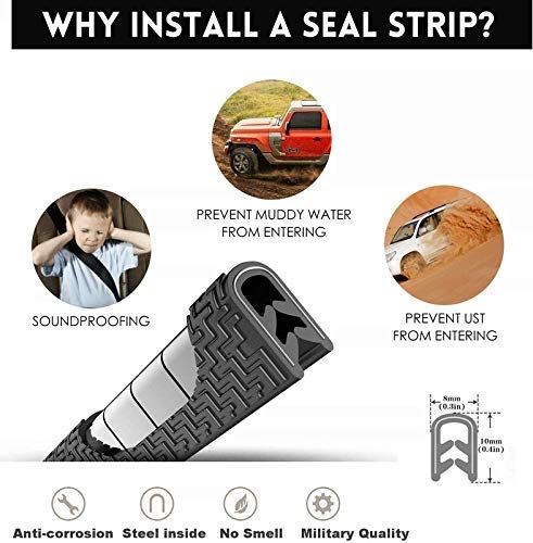 JAINFAM JainFam Car Door Edge Guards U Shape Edge Trim Rubber Seal Protector Rubber Car Door Protector Car Protection Door Edge AntiCollision Rubber Clips 5 MeterGrey for Mahindra SsangYong  - Image 5