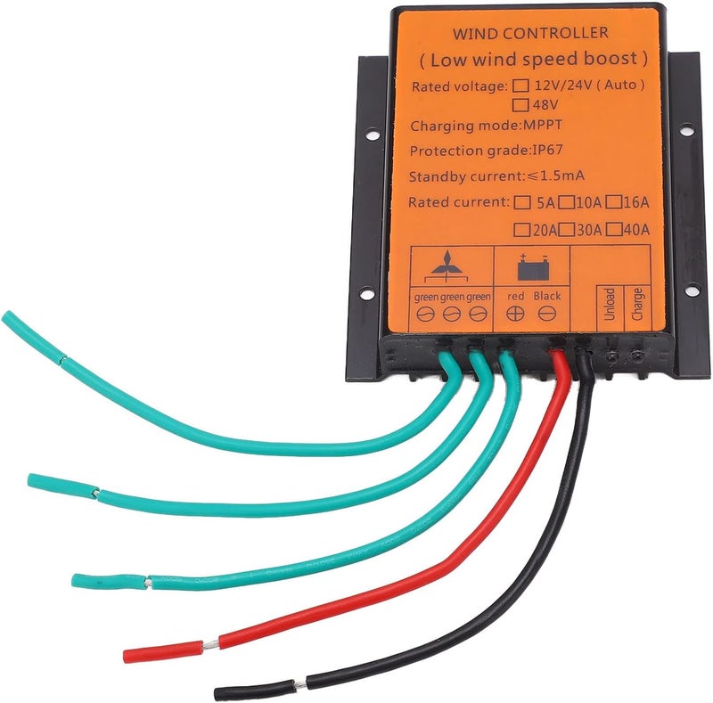 MPPT Wind Turbine Controller 48V | LED Display with Intelligent Replenishment & Auto Brake | IP67 Weather - Proof for AGM Battery / Solar Systems | Aluminum Alloy Housing (400W) - Image 1