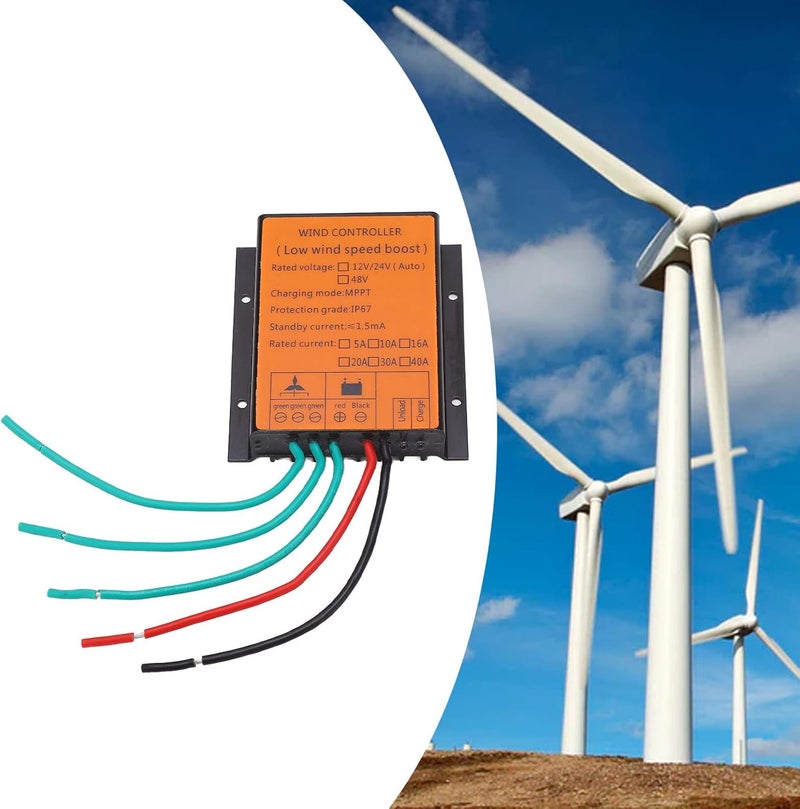MPPT Wind Turbine Controller 48V | LED Display with Intelligent Replenishment & Auto Brake | IP67 Weather - Proof for AGM Battery / Solar Systems | Aluminum Alloy Housing (400W) - Image 3