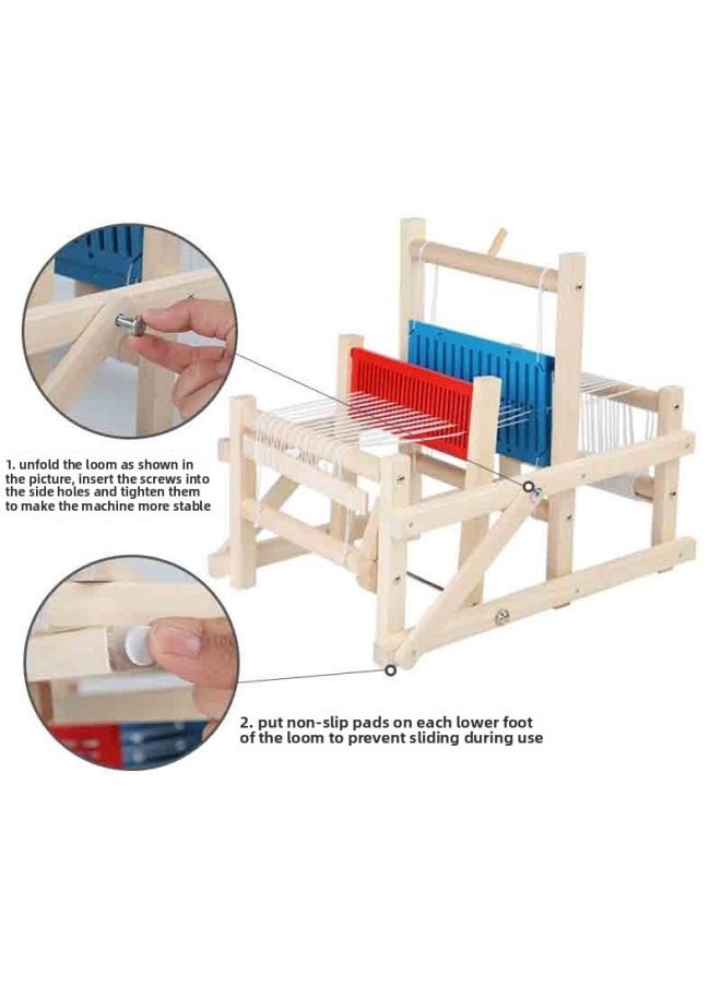 null - Kindergarten Knitting Machine Corner Making Girl Vertical Material Spinning Toy Handmade DIY Children's Loom-Color:12 Groups Of Colored Threads + 1 Warp Thread - Image 1
