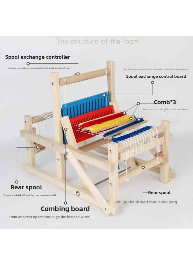 null - Kindergarten Knitting Machine Corner Making Girl Vertical Material Spinning Toy Handmade DIY Children's Loom-Color:12 Groups Of Colored Threads + 1 Warp Thread - Image 1
