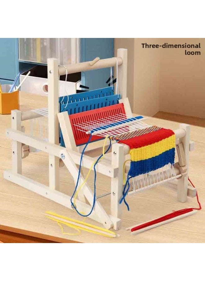null - Kindergarten Knitting Machine Corner Making Girl Vertical Material Spinning Toy Handmade DIY Children's Loom-Color:12 Groups Of Colored Threads + 1 Warp Thread - Image 1