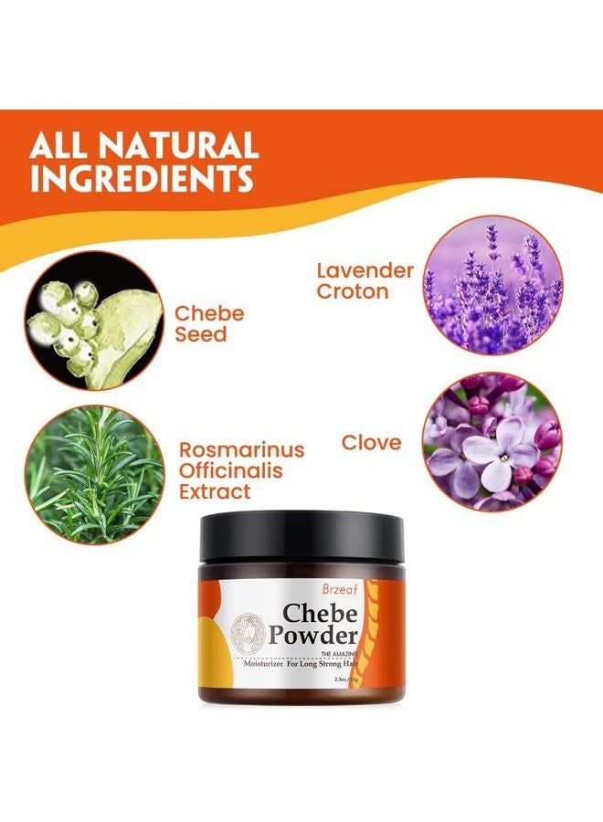 Brzeaf Natural Chebe Powder from Chad(65g), African - Super Moisturizing, Promotes Hair Growth, Deters Breakage for All Hair Types - Image 2