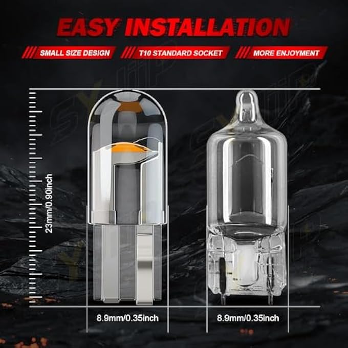 BIGTHREE Led Tube Bulbs 10Pcs Car Roof Lights License Plate Light Lights For CAr Interior Decoration T10 Wedge Base Led Bulb For Car Interior Exterior Decoration Light HomeYellow - Image 4