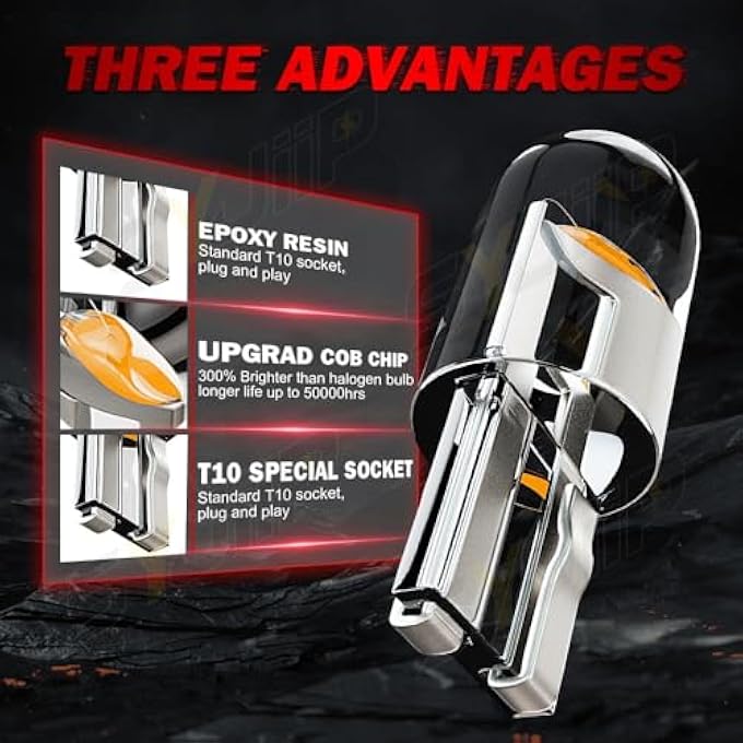 BIGTHREE Led Tube Bulbs 10Pcs Car Roof Lights License Plate Light Lights For CAr Interior Decoration T10 Wedge Base Led Bulb For Car Interior Exterior Decoration Light HomeYellow - Image 5