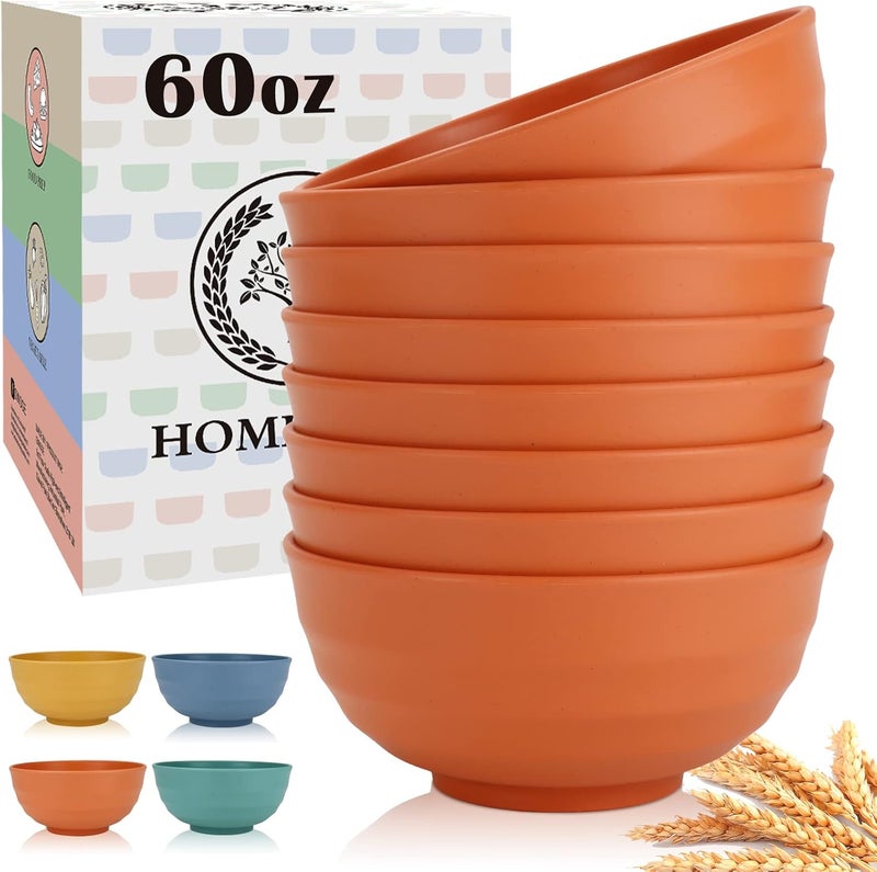 Homienly Cereal Bowl Set, Wheat Straw Fiber Unbreakable Lightweight Bowls Set - Image 1