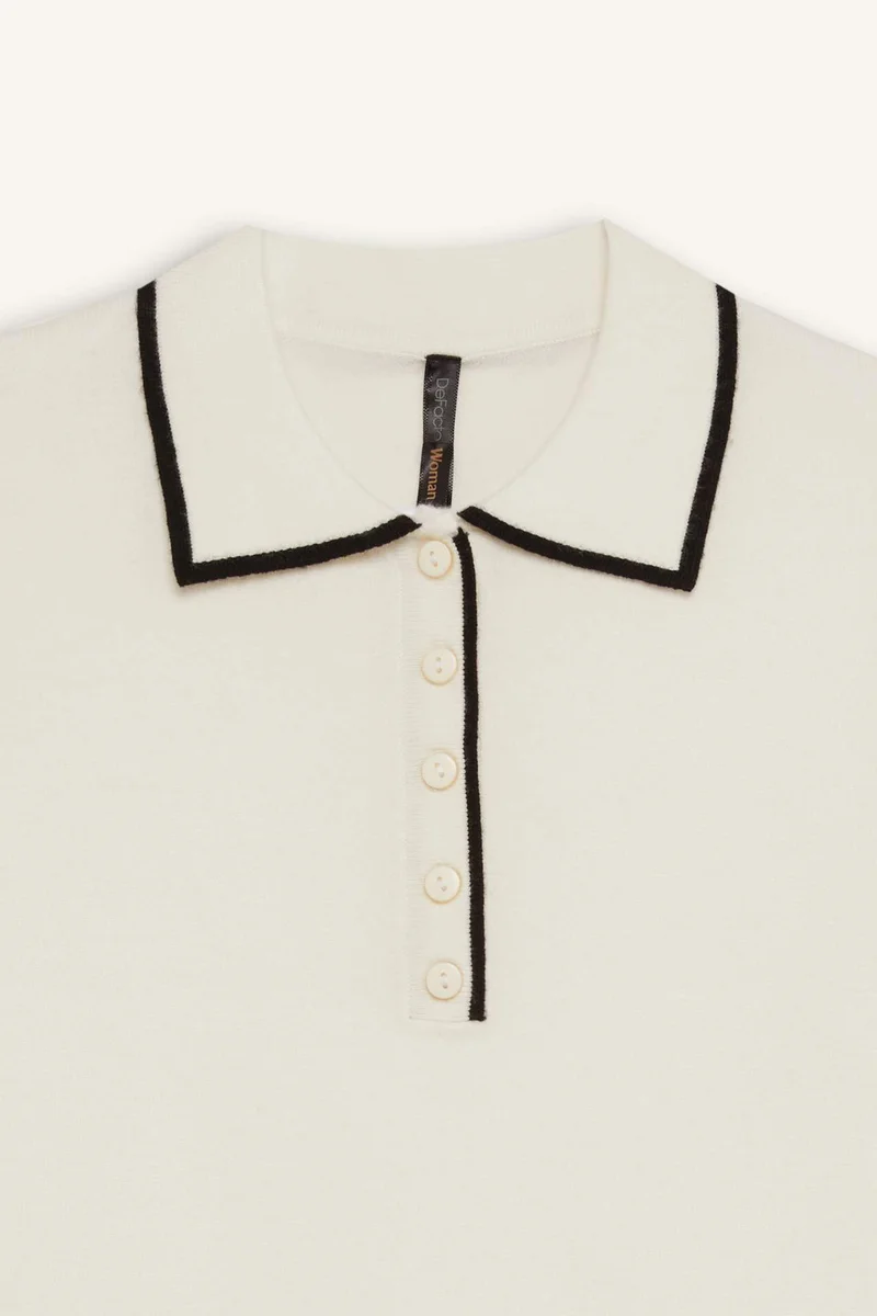 ديفاكتو Fitted Short Sleeve Knitted Polo T-Shirt