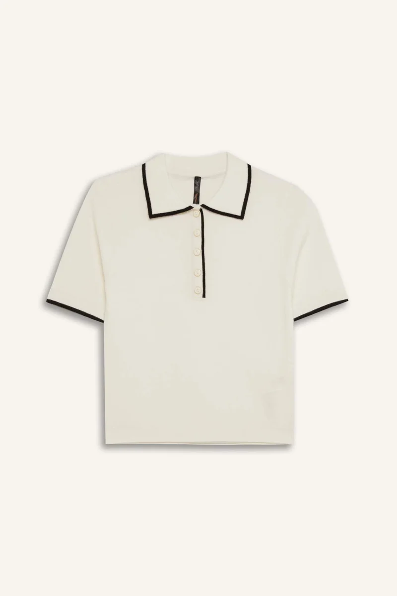 ديفاكتو Fitted Short Sleeve Knitted Polo T-Shirt
