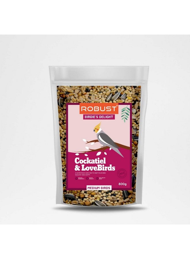 Robust Birdie's Delight | Nutritious Bird Food | for Cockateil & Lovebirds | Medium Birds | 800g Pack - Image 1