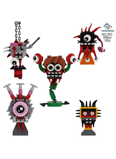 Rhythm box hand building blocks game surrounding monster Momohi MOC building blocks parasite version rhythm box 5 C models