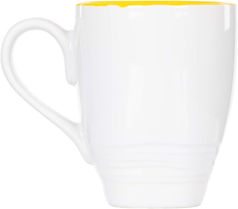 DEMDACO Dean Crouser Sunflower Watercolor Yellow On White 16 Ounce Glossy Stoneware Mug With Handle - Image 2
