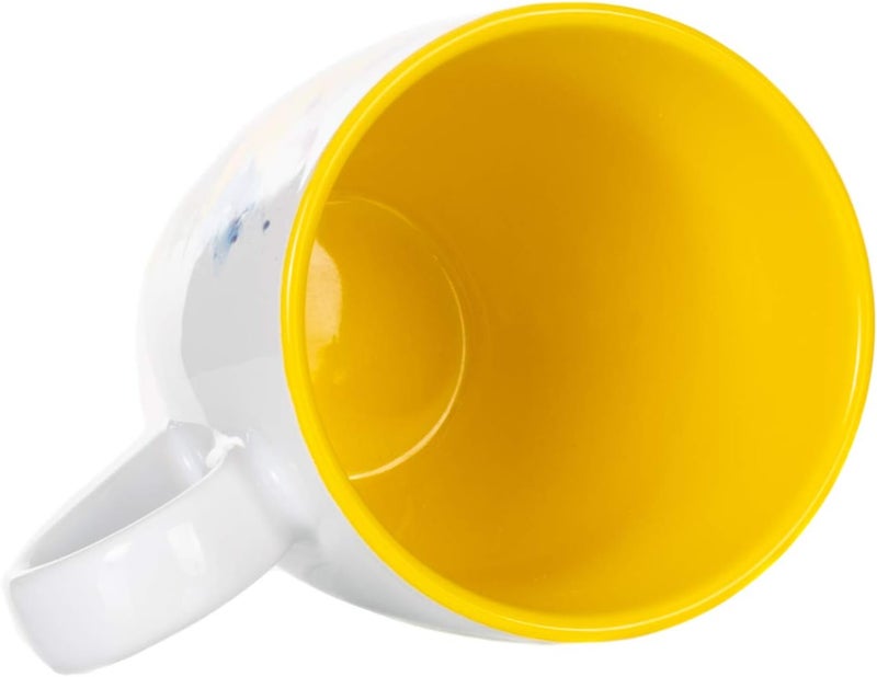 DEMDACO Dean Crouser Sunflower Watercolor Yellow On White 16 Ounce Glossy Stoneware Mug With Handle - Image 4