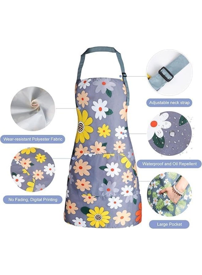 Kitchen Aprons for  3 Pack Adjustable Waterproof Cooking Apron with Pockets, Chef Aprons for Kitchen Baking Gardening BBQ - Image 5