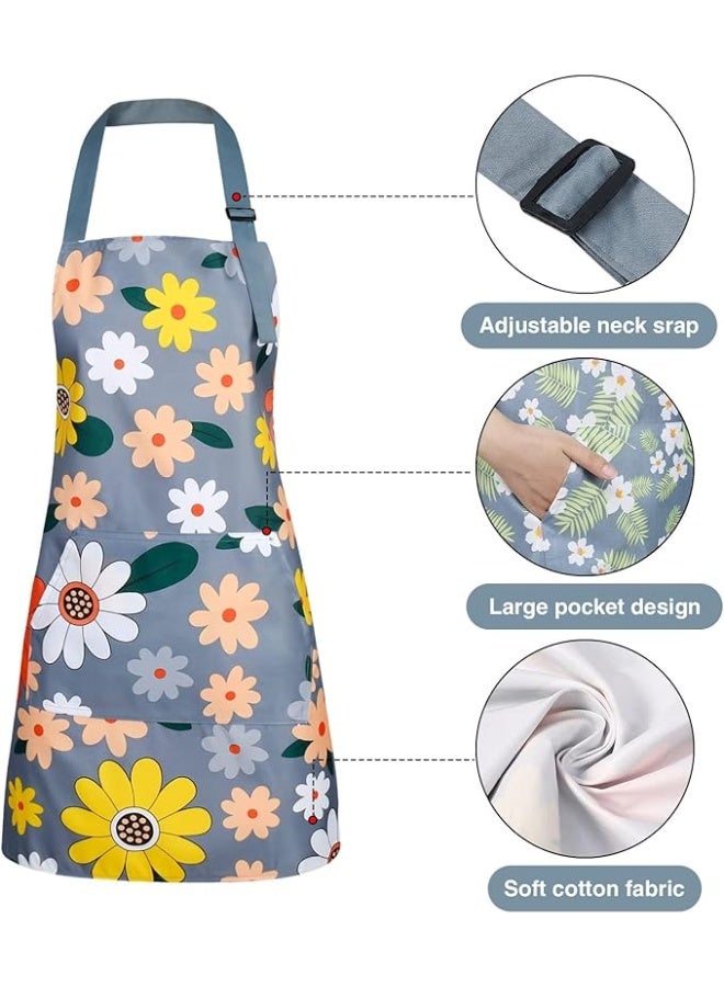 Kitchen Aprons for  3 Pack Adjustable Waterproof Cooking Apron with Pockets, Chef Aprons for Kitchen Baking Gardening BBQ - Image 3