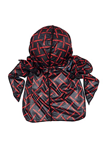 Superstitch Supersilky Ultra Silky Durag x Wavebuilder | 30+ Styles Premium Designer Durags for Men | 360 Waves |Red and Black (Red Criss) - Image 2