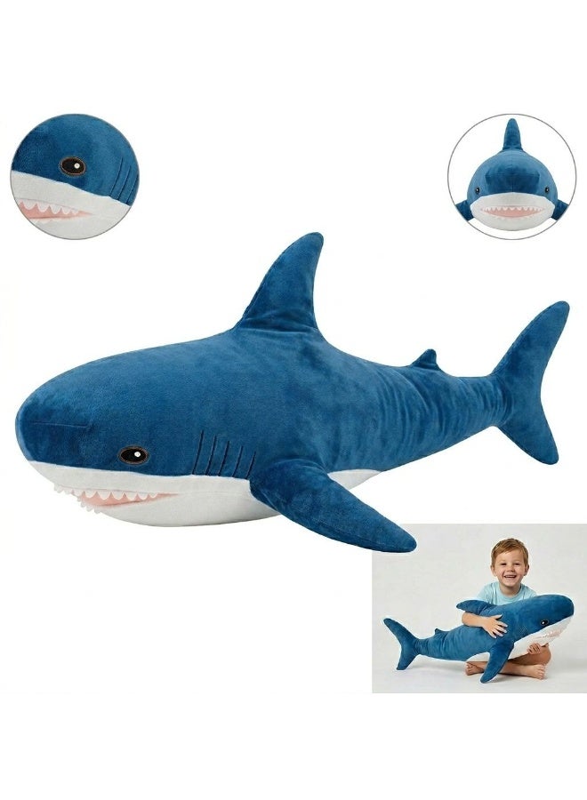 ARGT Ultra-Soft Shark Plush Toy 50cm - Soft Stuffed Animal Blue Shark Pillow for Kids, Huggable Cuddly Plush Cushion for Boys Girls, Ocean Sea Creature Gift - Image 1