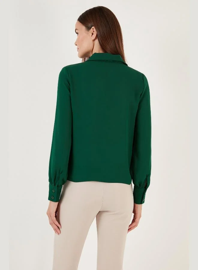 Lela Lela Tie Detail V-Neck Chiffon Shirt Women's SHIRT 611BZ0047