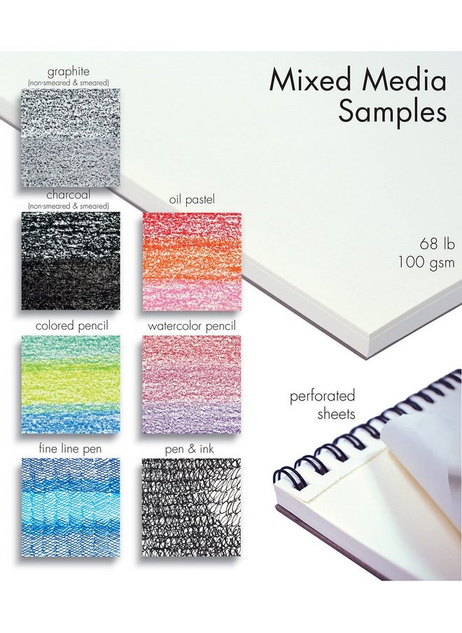 Better Office Products - 5.5" X 8.5" Sketch Paper Pads, 3 Pack, 300 Total Sheets (100 Each), 68 Lb/100Gsm Premium Paper, Spiral Bound Artist Sketch Book, Acid Free, Cold Press, Natural White - Image 1