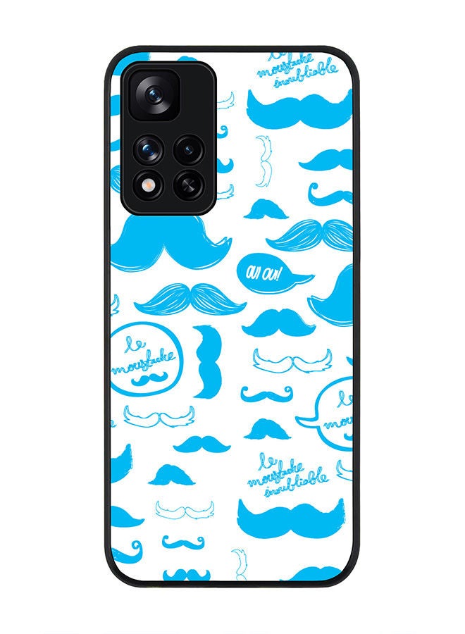 Stylizedd Rugged Black edge case for Redmi Note 11 Pro Plus 5G Slim fit Soft Case Flexible Rubber Edges Anti Drop TPU Gel Thin Cover - Le Moustache  - Image 1