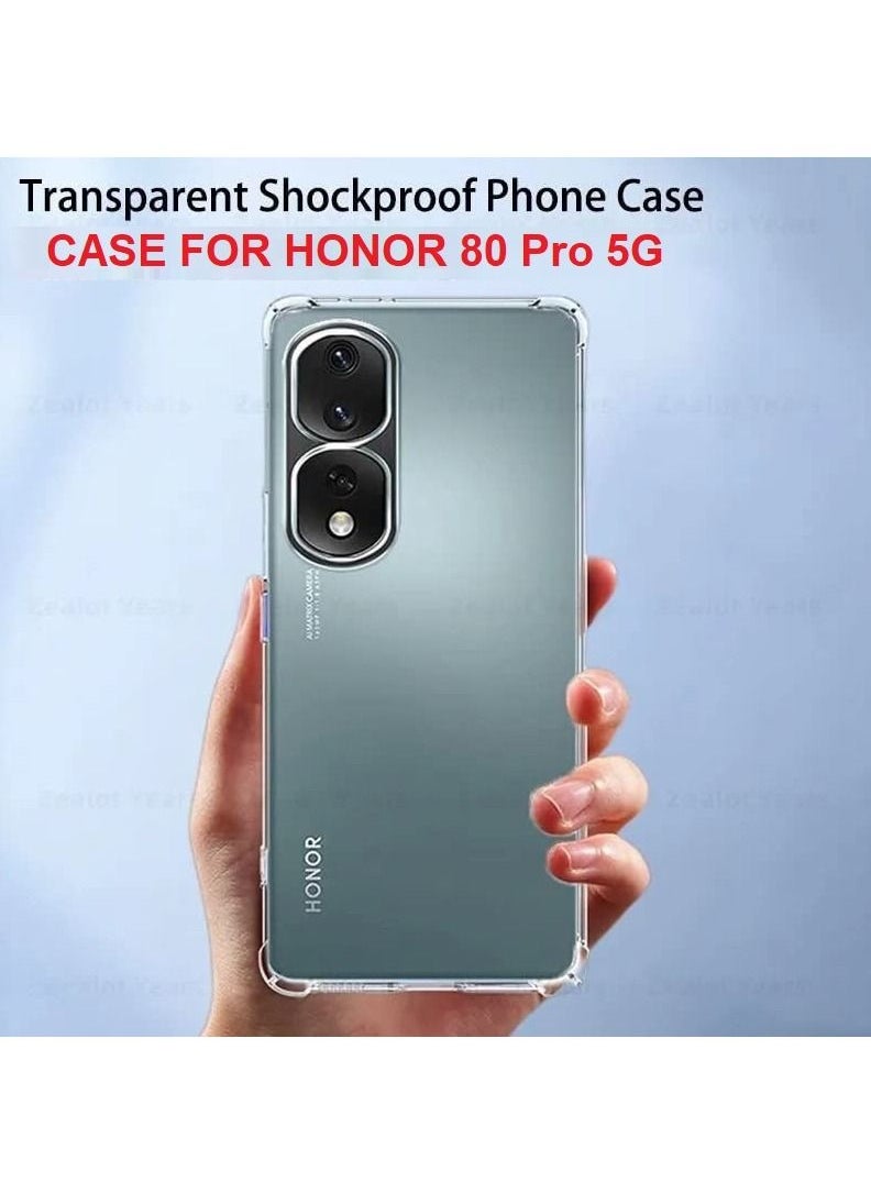Risen Case For Honor 80 Pro Clear Back Cover Case, Ultra Clear, Best Camera Protection Anti-Slip Grip | Slim & Protective Back Case Cover for Honor 80 Pro 5G Clear 