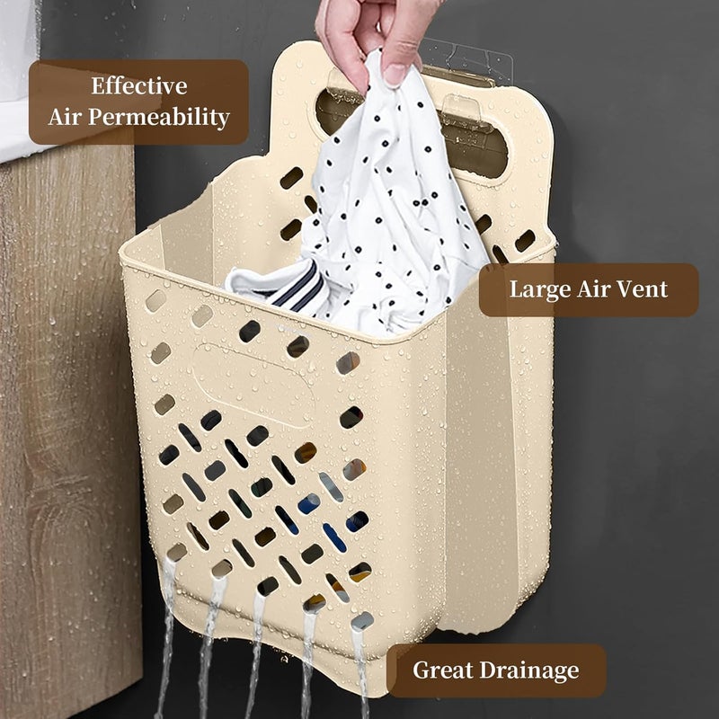 PRATIQUE Laundry Basket Hamper,Hanging Wall Collapsible Laundry with Handle,Space-Saving Foldable Storage Dirty Washer Organizer Bin Multi-function Container Waterproof Durable,Set of 2(XL&M) - Image 5