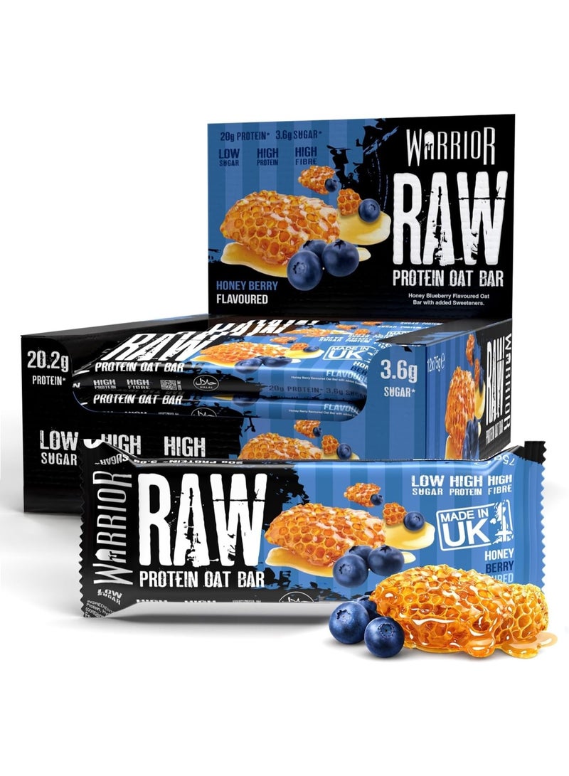 Warrior Raw Protein Flapjack Honey Berry 12 x 75g - Image 1