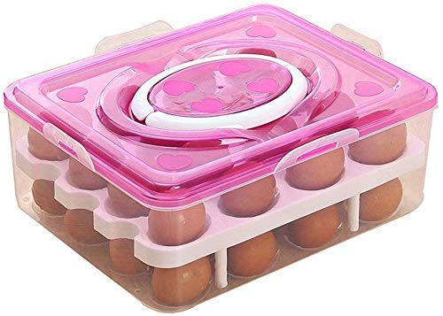 APURK Double Layer 32 Grid Egg Storage Box Egg Rack And Holder Egg Storage Box Kitchen Organizer Egg Container Egg Basket Multicolor Set of 1 - Image 1