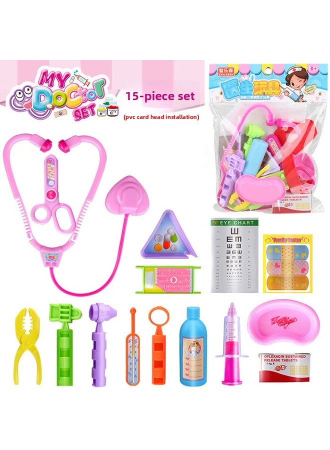 مجموعة أدوات محاكاة لبيت لعب الأطفال من تشيليسن، لعبة فتاة مكياج الأميرة للأولاد، اللون: مجموعة رأس بطاقة PVC مكونة من 15 قطعة - Image 5