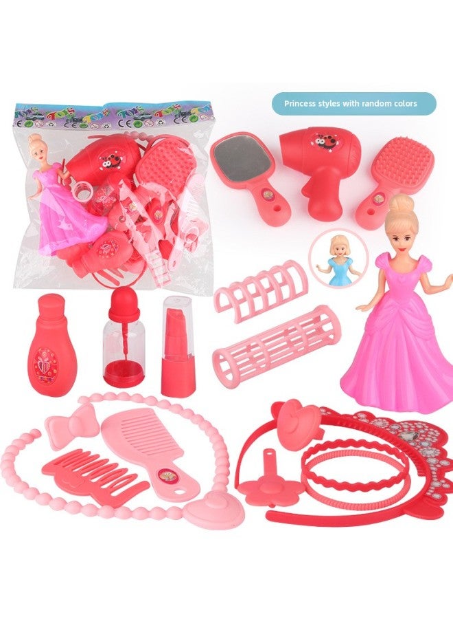 مجموعة أدوات محاكاة لبيت لعب الأطفال من تشيليسن، لعبة فتاة مكياج الأميرة للأولاد، اللون: مجموعة رأس بطاقة PVC مكونة من 15 قطعة - Image 4