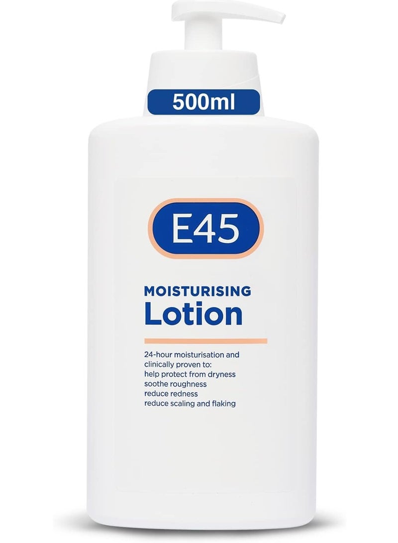 E45 Dermatological Moisturising Body Lotion for Dry Skin, 500ml, 500 ml - Image 1