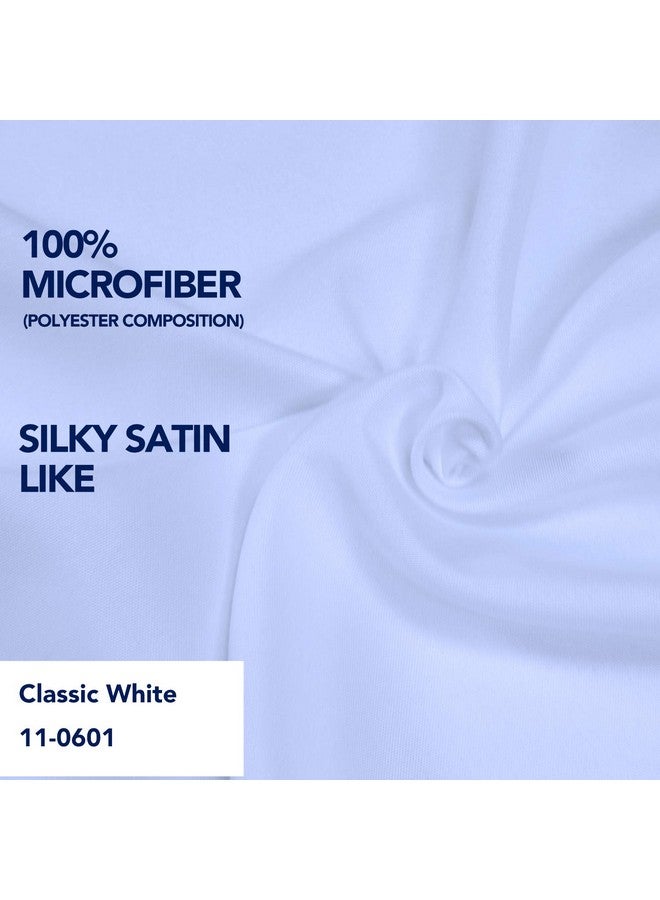 PureFit Wrap Around Ruffled Bed Skirt with Adjustable Elastic Belt - 18 Inch Drop Easy to Put On, Wrinkle Free Bedskirt Dust Ruffles, Frame Cover for Queen, King and C-King Size Beds, White - Image 5