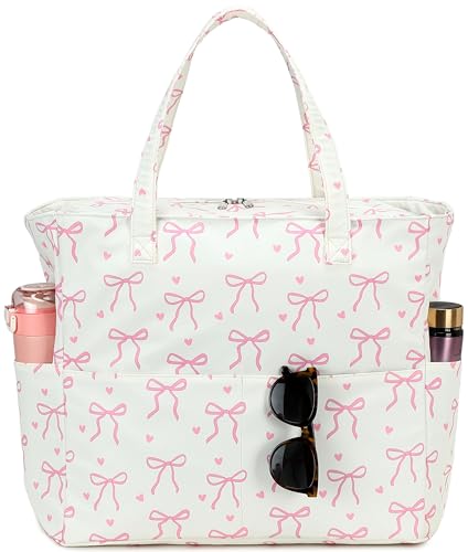 LEDAOU Large Beach Bag Women Waterproof Sandproof Zipper Beach Tote Pool Bag for Gym Grocery Travel with Wet Pocket - Image 1