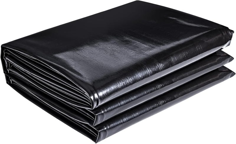 ToLanbbt بطانة بركة 10 قدم × 10 قدم من HDPE، بطانة بركة مسبقة التشكيل مقاومة للأشعة فوق البنفسجية بسمك 20 مل، سهلة القطع، بطانة بركة للبرك ذات المظهر الطبيعي، الشلالات، برك كوي وحديقة مائية (أسود) - Image 1