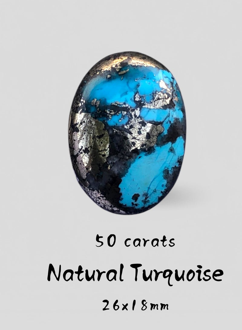 HADIGEMS December Birthstone - Natural Turquoise with Pyrite inclusions - 50ct - Image 1